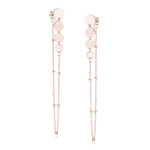 Cercei argint lungi cu lant si cercuri placati cu aur roz DiAmanti Z1855ERG-DIA (Argint 925‰ 2,2 g.)